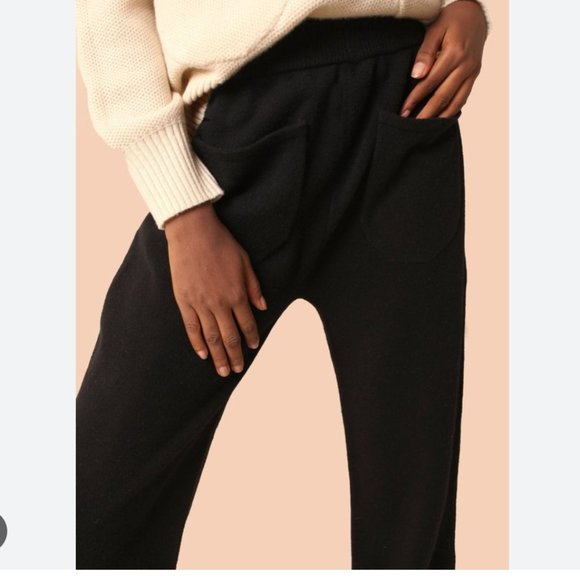 LF Markey 'Yuri' Linen Knit Jogger Blk S / 4 Lounge Fall *very Anthropologie COS - Picture 2 of 13